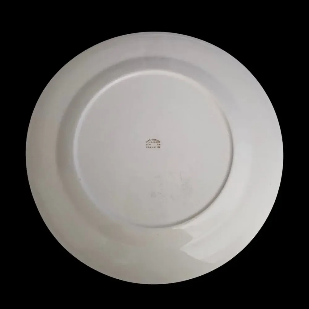 Pope-Gosser Franklin Dinner Plates Set of 2 Silver Band 10